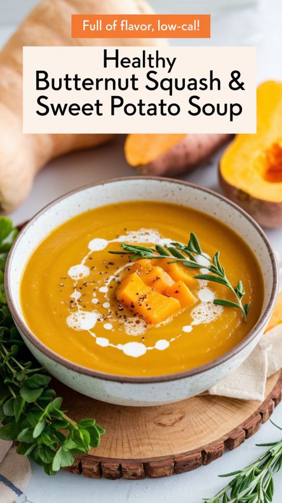 Spicy Butternut Squash Sweet Potato Soup Recipe