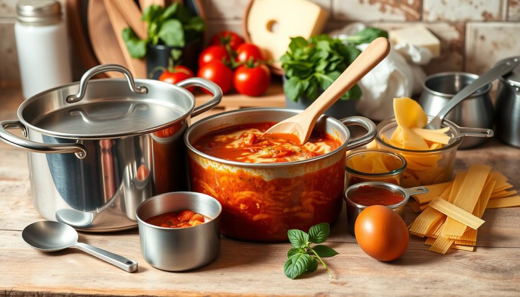 Cooking Equipment for One-Pot Lasagna Soup