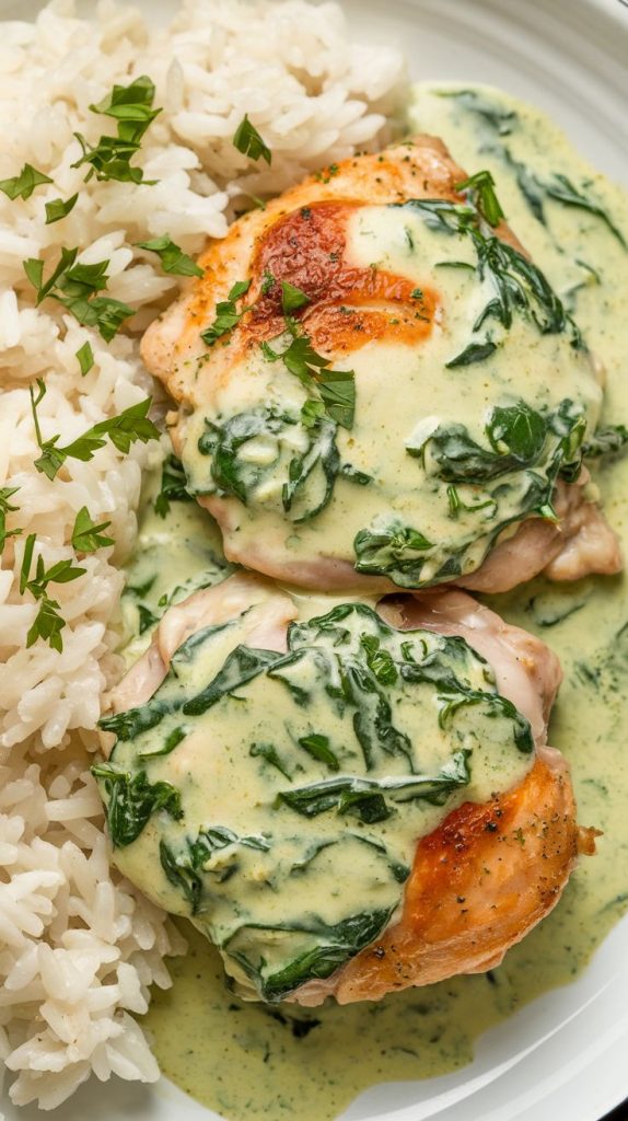 Creamy Spinach Chicken Thighs Recipe