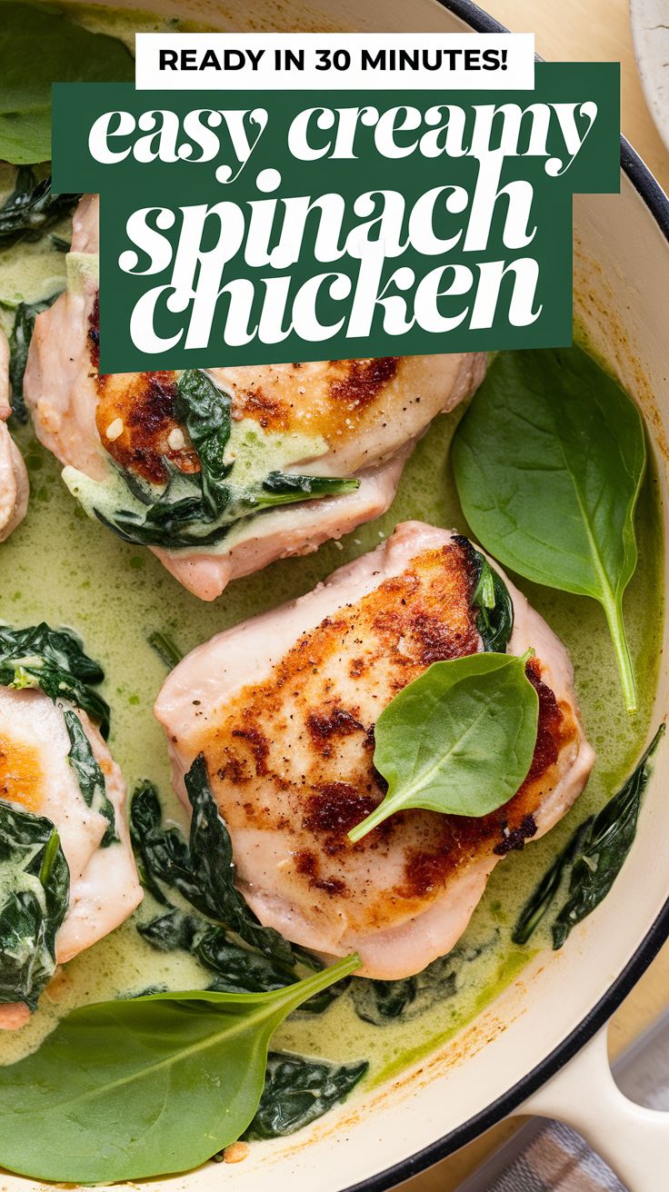 Chicken Thighs with Creamy Spinach Sauce Recipe – Tasty Chomp