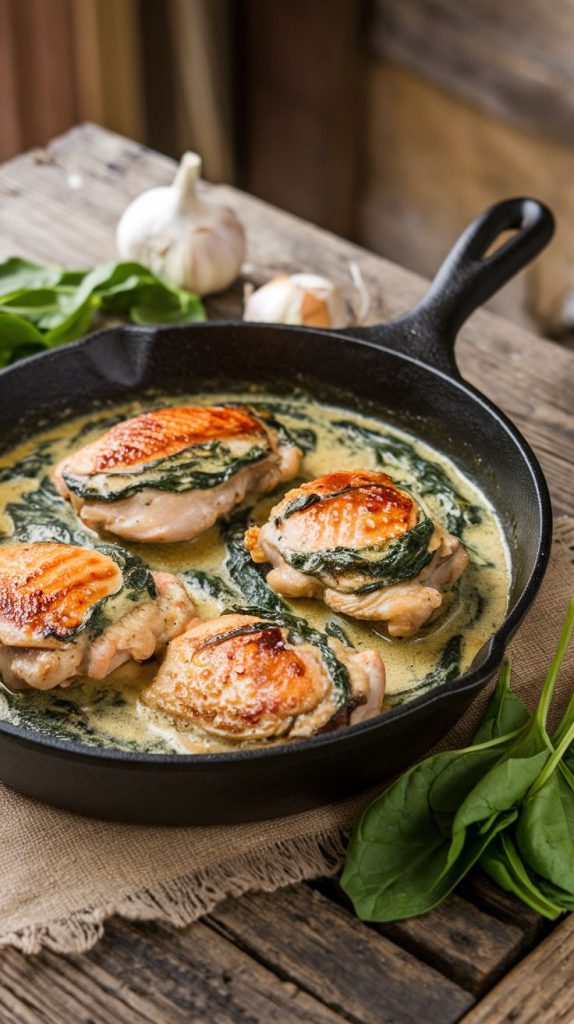 Creamy Spinach Chicken Thighs Recipe