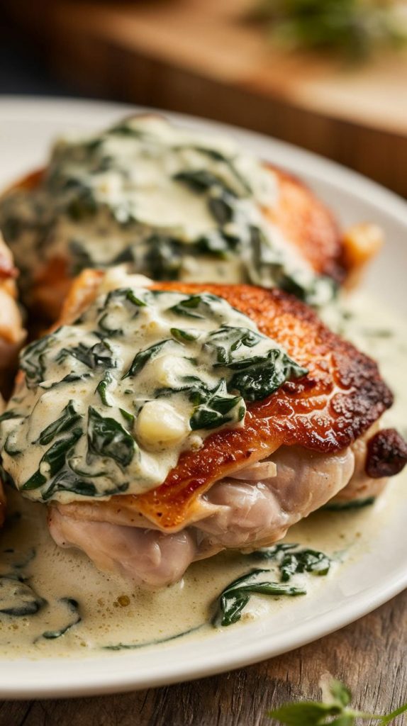 Creamy Spinach Chicken Thighs Recipe