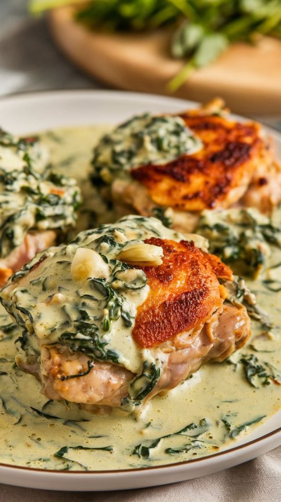 Creamy Spinach Chicken Thighs Recipe