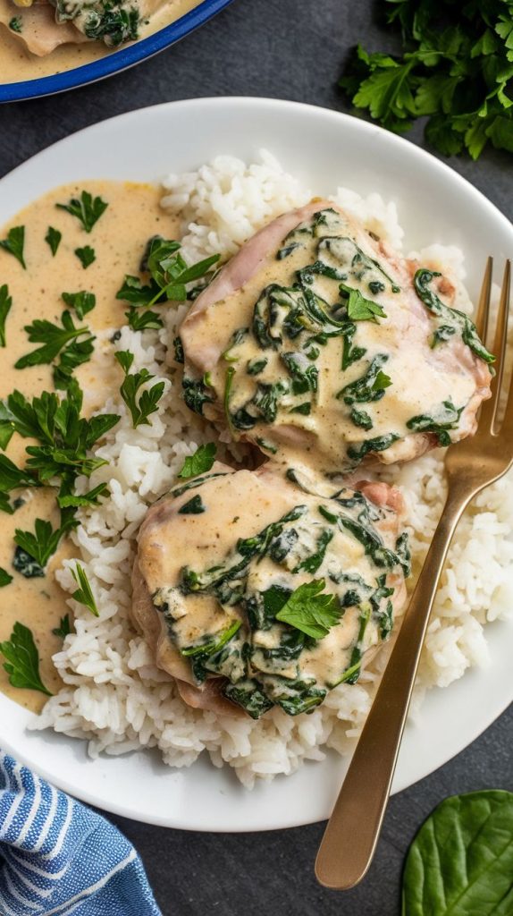 Creamy Spinach Chicken Thighs Recipe