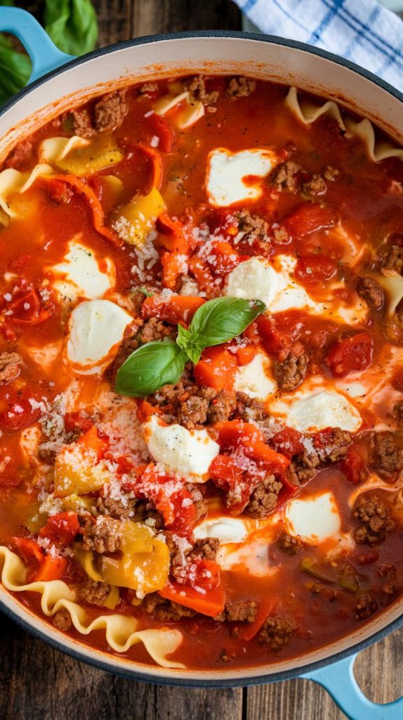 Easy Homemade Lasagna Soup Recipe