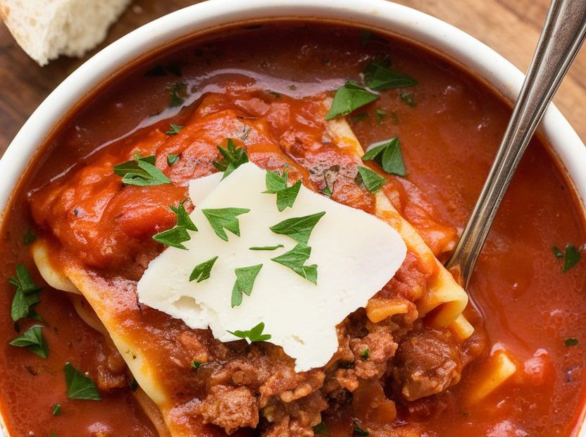 Easy Homemade Lasagna Soup Recipe