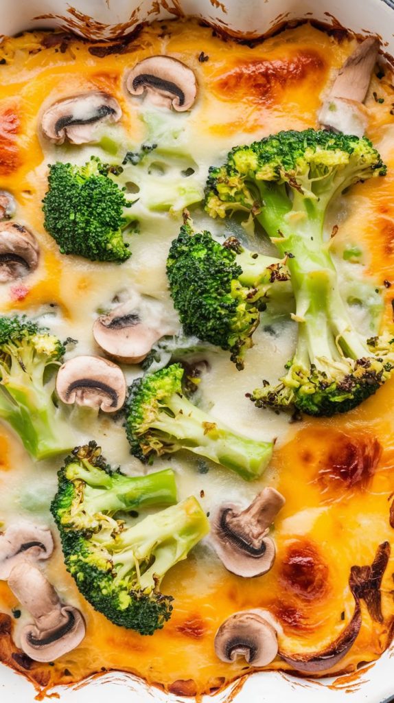 Keto Low Carb Chicken, Mushroom & Broccoli Casserole Recipe