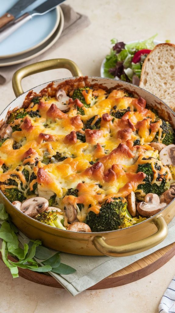 Keto Low Carb Chicken, Mushroom & Broccoli Casserole Recipe