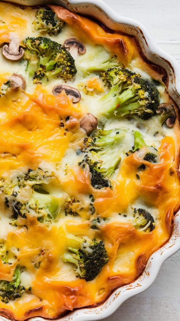 Keto Low Carb Chicken, Mushroom & Broccoli Casserole Recipe