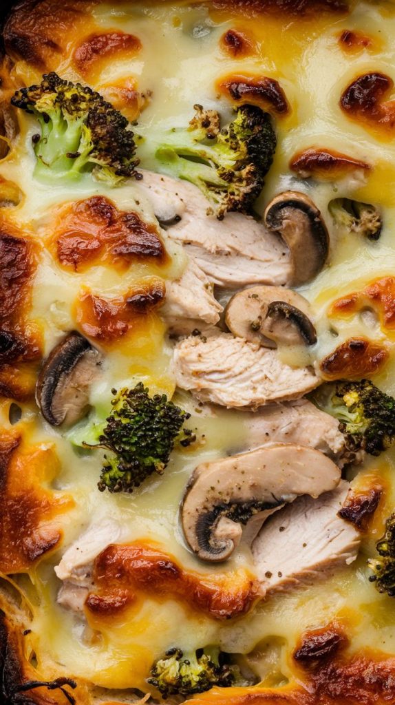 Keto Low Carb Chicken, Mushroom & Broccoli Casserole Recipe