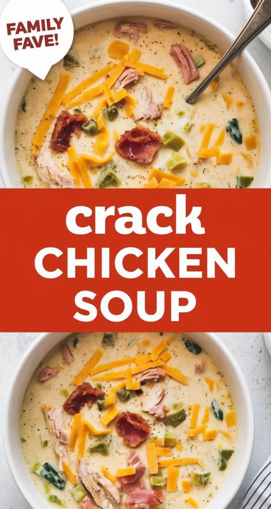 Keto low carb Crack Chicken Bacon Soup