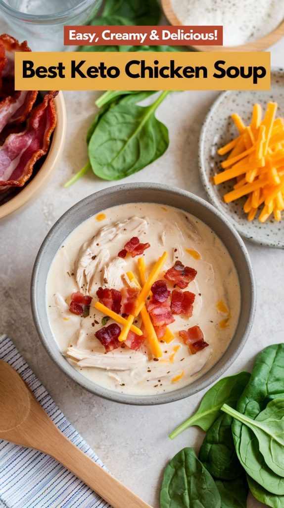 Keto low carb Crack Chicken Bacon Soup