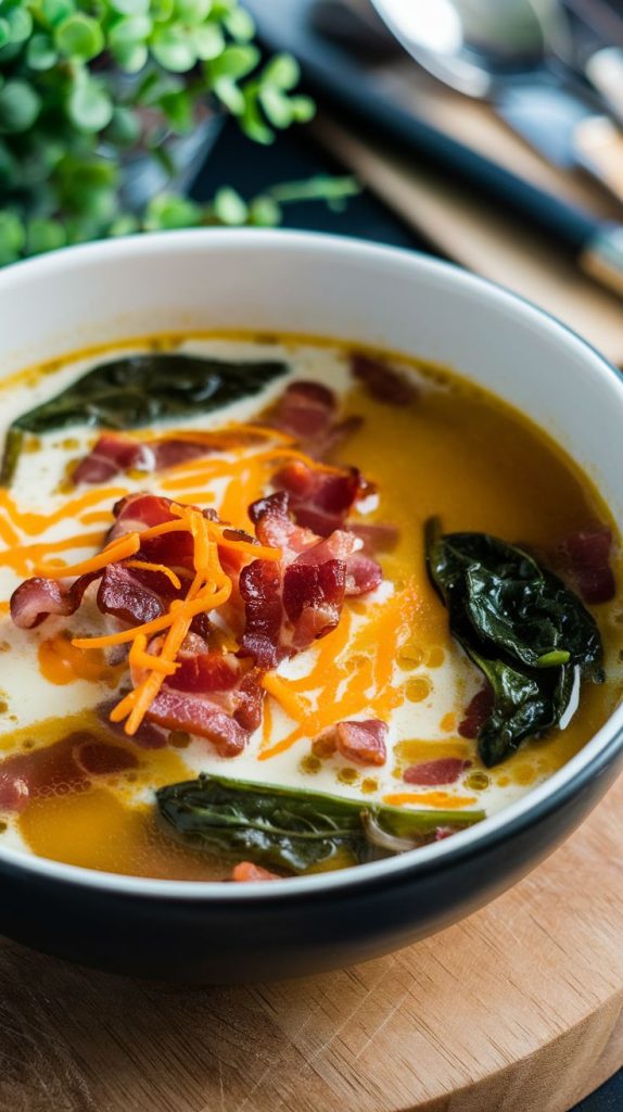 Keto low carb Crack Chicken Bacon Soup