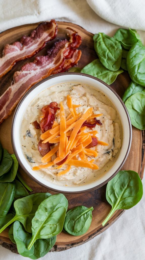 Keto low carb Crack Chicken Bacon Soup