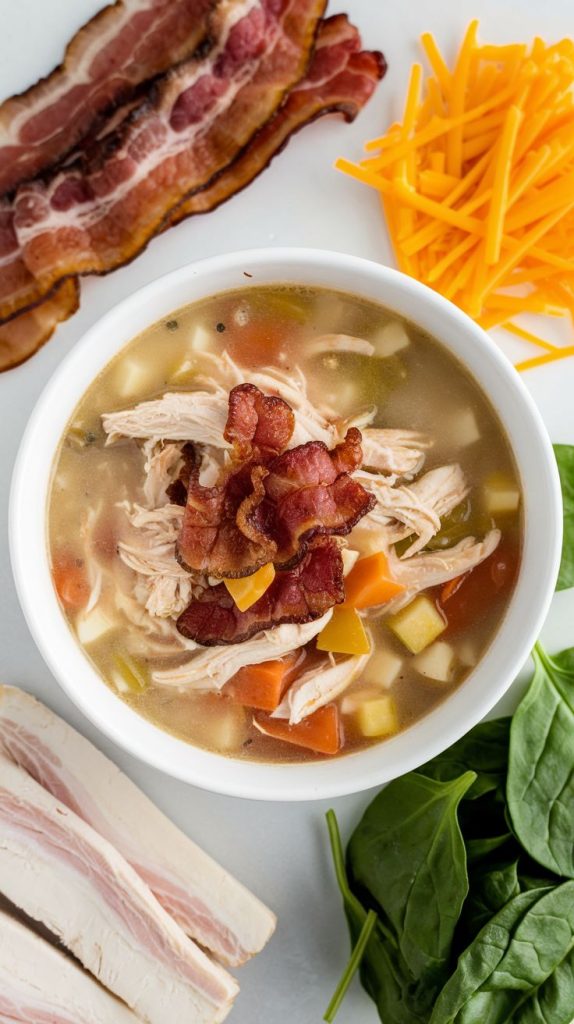 Keto low carb Crack Chicken Bacon Soup