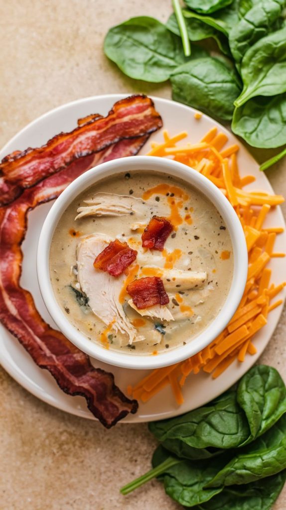 Keto low carb Crack Chicken Bacon Soup