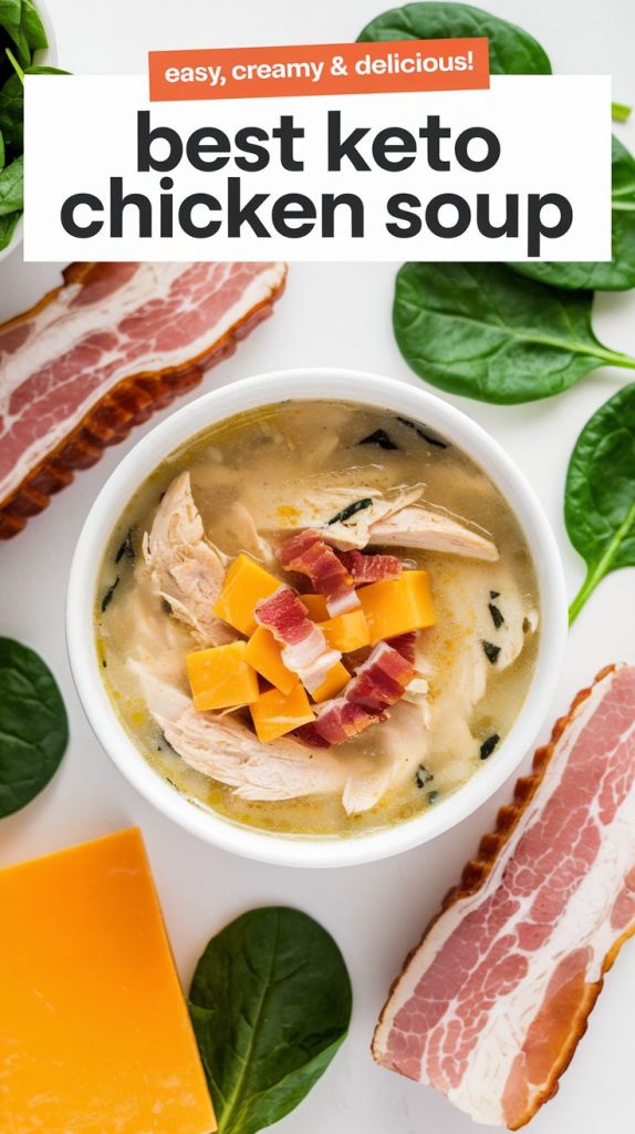 Keto low carb Crack Chicken Bacon Soup