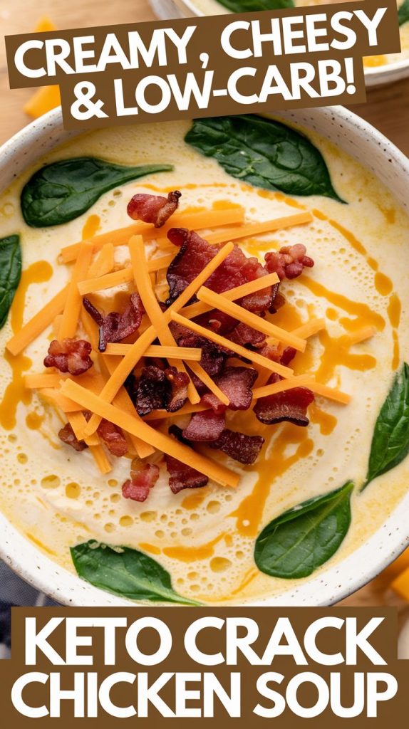 Keto low carb Crack Chicken Bacon Soup