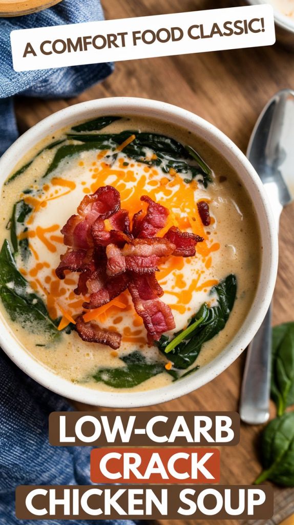 Keto low carb Crack Chicken Bacon Soup