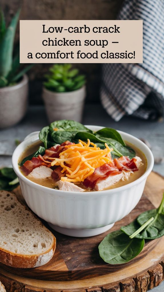 Keto low carb Crack Chicken Bacon Soup