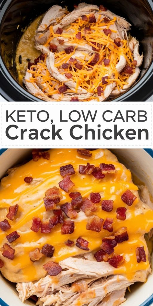 Keto low carb Crack Chicken in the Crock Pot Recipe