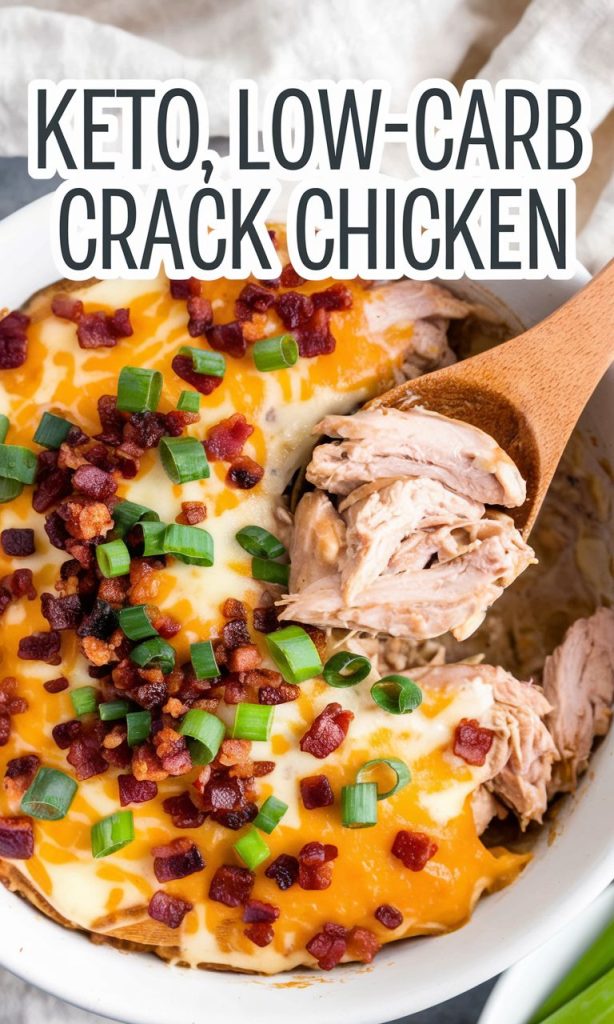 Keto low carb Crack Chicken in the Crock Pot Recipe