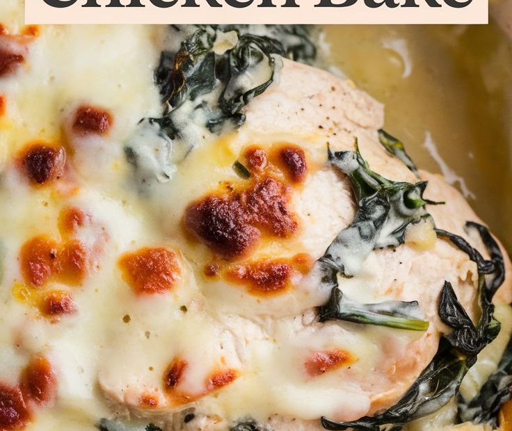 Keto low carb Healthy Spinach Artichoke Chicken Bake Recipe