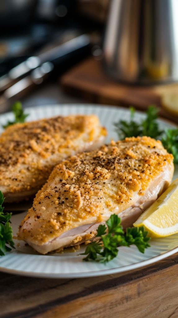 Keto low carb Parmesan Crusted Chicken Recipe