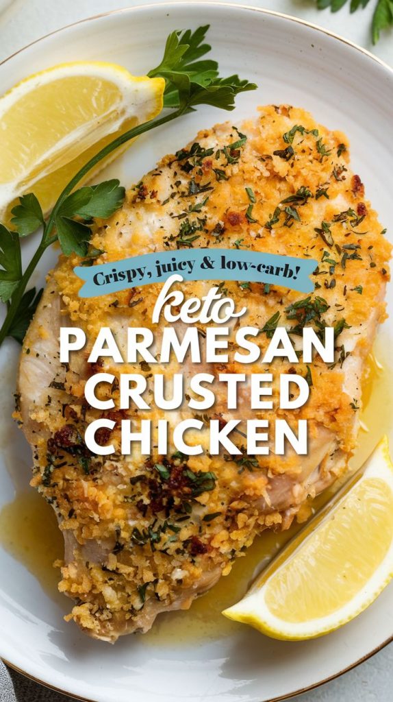 Keto low carb Parmesan Crusted Chicken Recipe