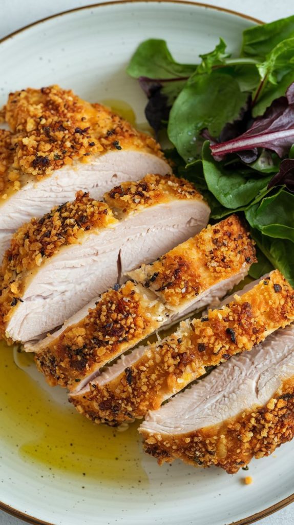 Keto low carb Parmesan Crusted Chicken Recipe