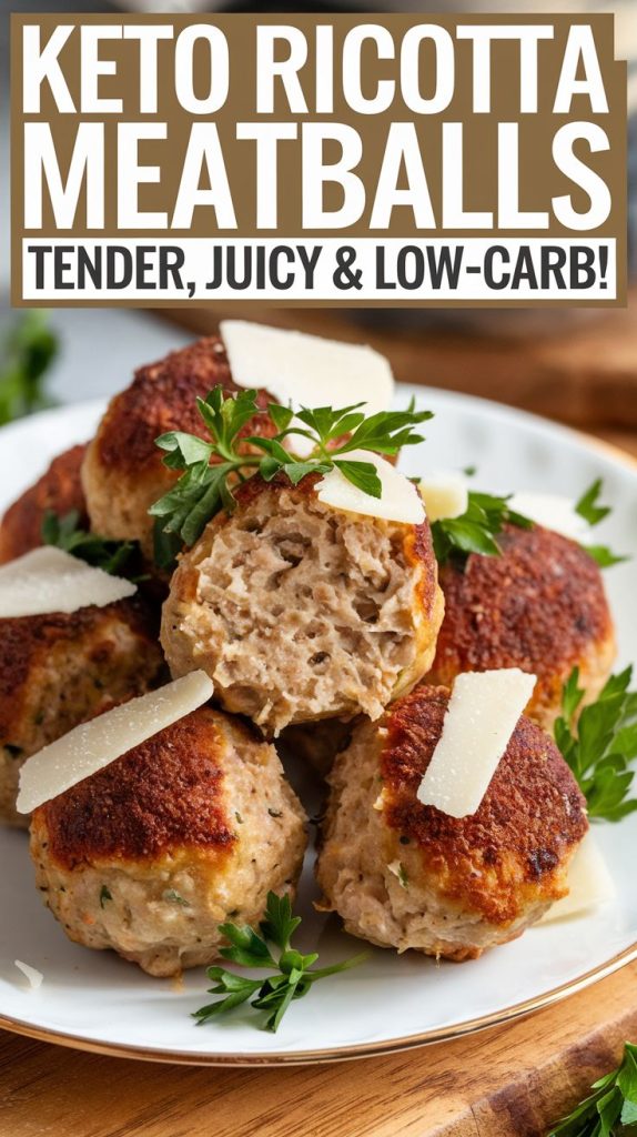 Keto low carb Succulent Ricotta Meatballs Recipe