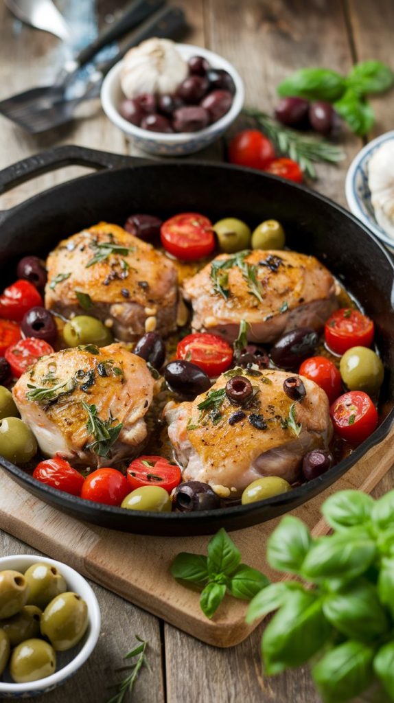 Mediterranean Chicken Thighs with Olives and Tomatoes Recipe