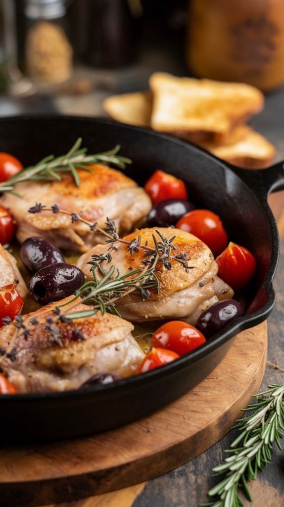 Mediterranean Chicken Thighs with Olives and Tomatoes Recipe