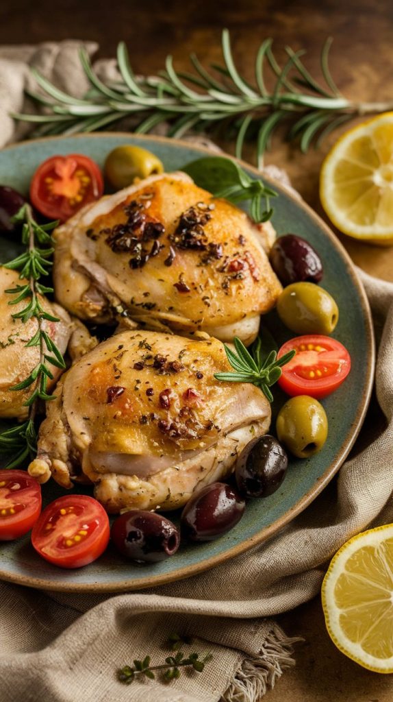 Mediterranean Chicken Thighs with Olives and Tomatoes Recipe