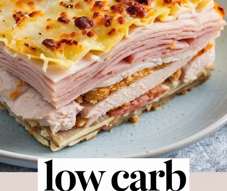 Keto low carb Chicken Cordon Bleu Casserole Recipe