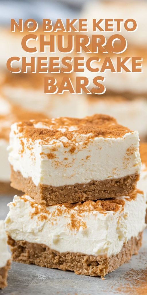 No Bake Keto Churro Cheesecake Bars Recipe