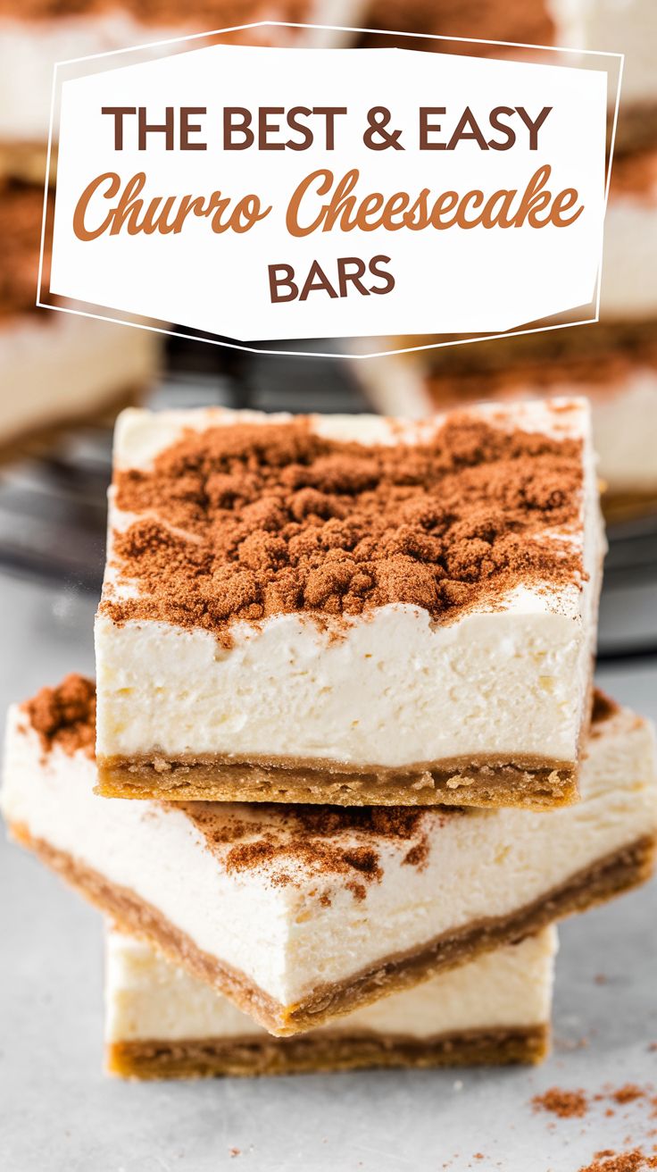 No Bake Keto Churro Cheesecake Bars Recipe