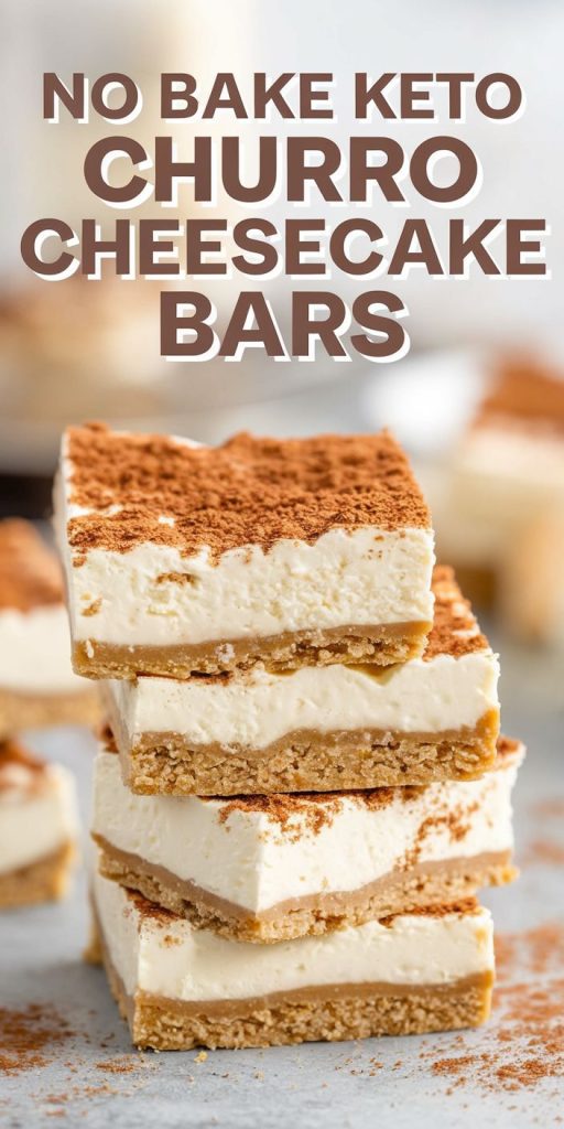 No Bake Keto Churro Cheesecake Bars Recipe