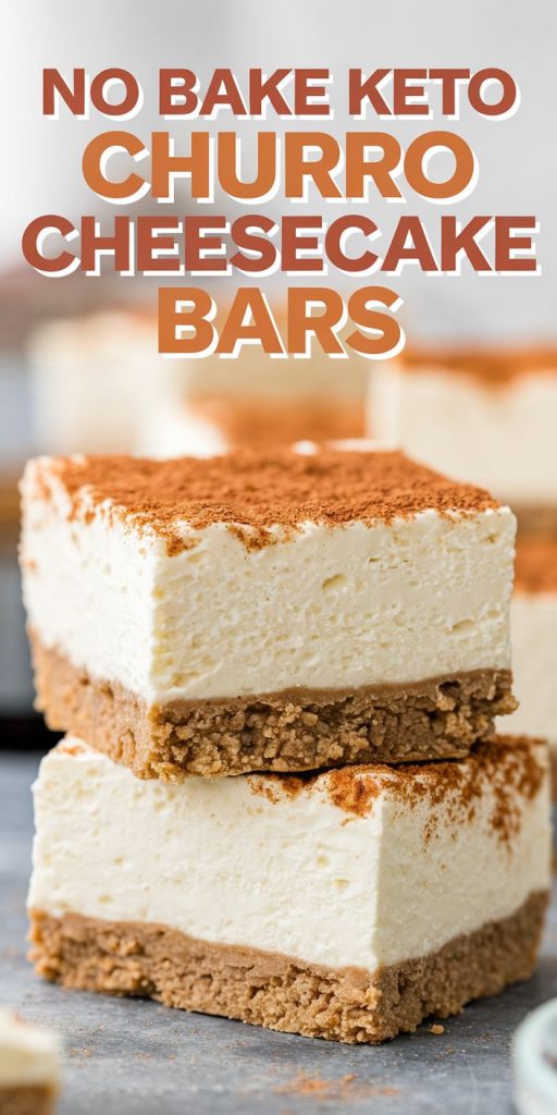 No Bake Keto Churro Cheesecake Bars Recipe