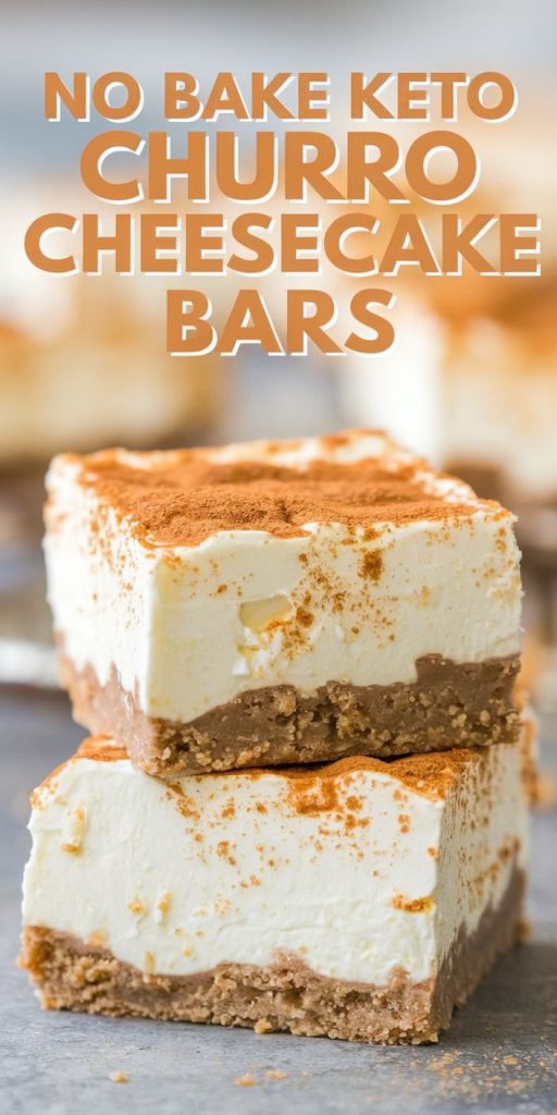 No Bake Keto Churro Cheesecake Bars Recipe