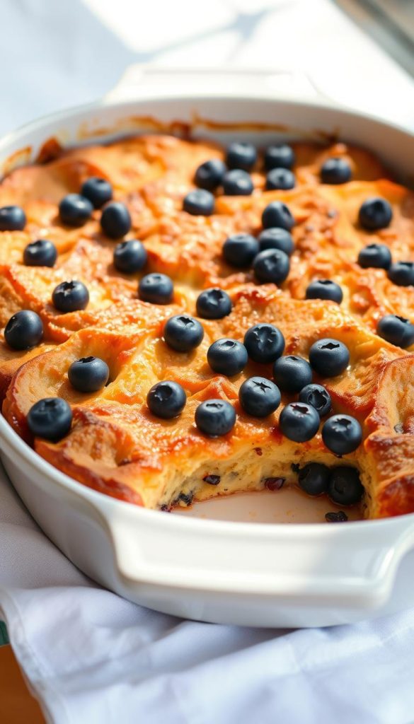 French Toast Casserole with Blueberries French Toast Casserole with Blueberries